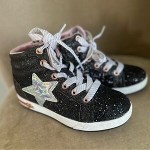 Girls Hightop Black Glitter Sketchers Sneakers